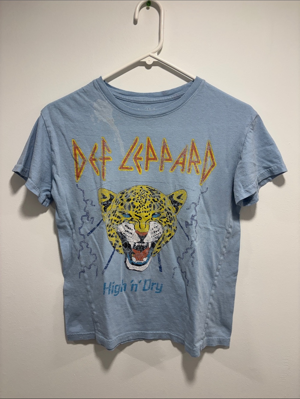 Def Leppard 'High n' Dry' Light Blue Graphic Tee Small
